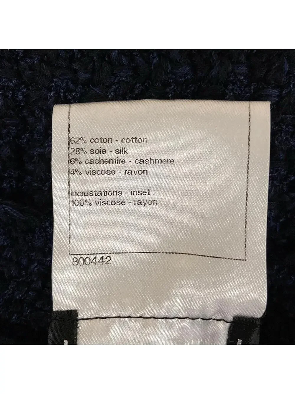 Chanel Navy Black [Outer Fabric] Cotton #285662C10B